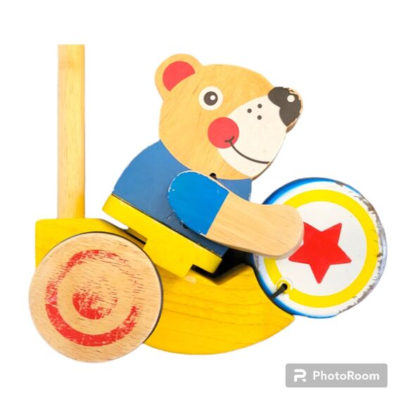 Vintage Melissa & Doug Drumming Bear Push toy - Picture 4 of 5